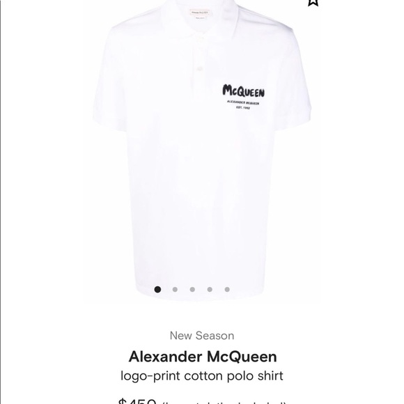 New Alexander McQueen Embroidered Graffiti logo-print cotton polo shirt Sz XXL - Picture 6 of 6